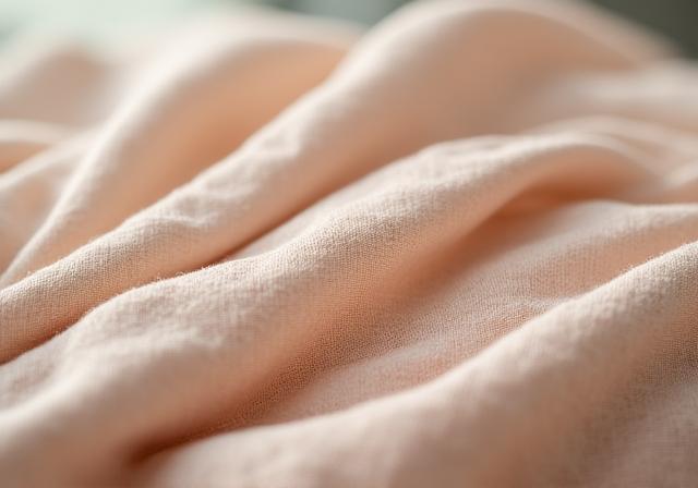 Dettaglio di tessuto in lino e cotone biologico